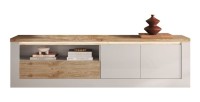 copy of TV-Möbel BRAZZA 182 cm – 2 Türen, 2 Schubladen – Satin Nussbaum und sichtbare Fächer