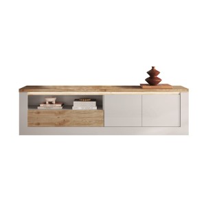 copy of TV-Möbel BRAZZA 182 cm – 2 Türen, 2 Schubladen – Satin Nussbaum und sichtbare Fächer