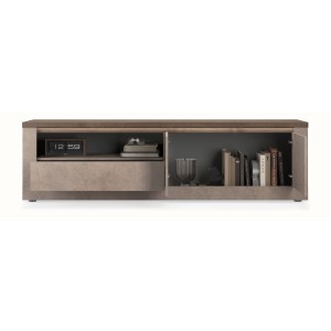 Meuble TV SASHA mercure 2 portes ouvert