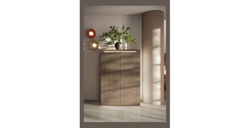 copy of Buffet BRAZZA 1 porta 3 cassetti – Mobile compatto in noce satinato – Vani a vista – 119 cm