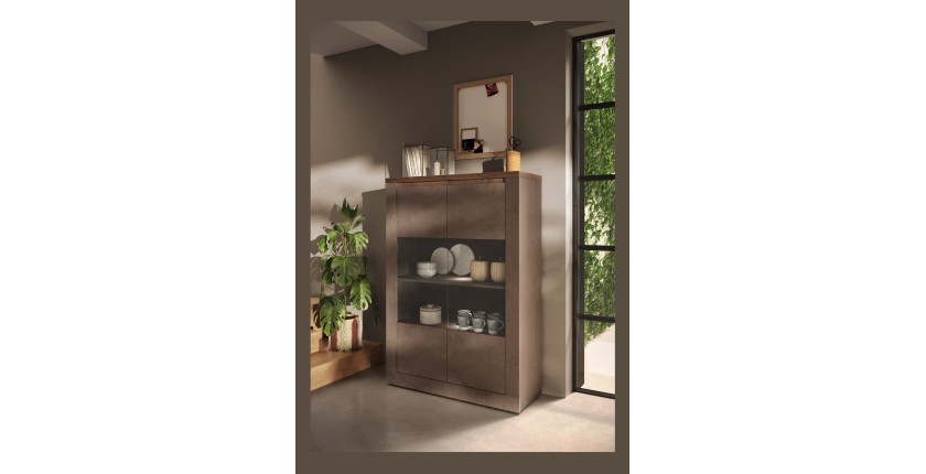 Vitrine SASHA mercure 2 portes en situation 3D