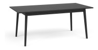 Mesa extensible MONDO – Negro mate – 160 a 200 cm – Patas inclinadas de metal