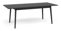 Mesa extensible MONDO – Negro mate – 160 a 200 cm – Patas inclinadas de metal