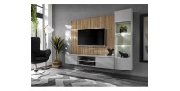 Ensemble IXAR meuble TV et vitrine mis en situation dans un décor 3D