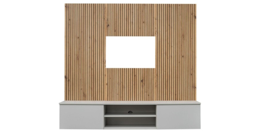 Wandcompositie IXAR – Tv-meubel + decoratieve wandpanelen