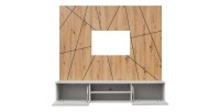 Wandkomposition IXAR geometrisch – TV-Möbel + dekorative Paneele