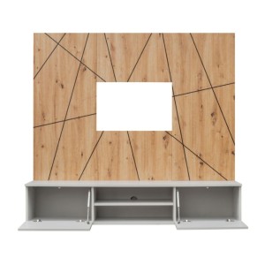 Wandkomposition IXAR geometrisch – TV-Möbel + dekorative Paneele