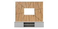 Wandkomposition IXAR geometrisch – TV-Möbel + dekorative Paneele