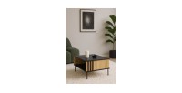 Mesa baja de diseño IZO – Ónix negro & Roble claro – 87x43x66 cm