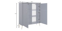 Buffet haut design AZURÉA – 2 portes battantes – Bleu profond – 105x122x41 cm