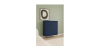 Buffet haut design AZURÉA – 2 portes battantes – Bleu profond – 105x122x41 cm