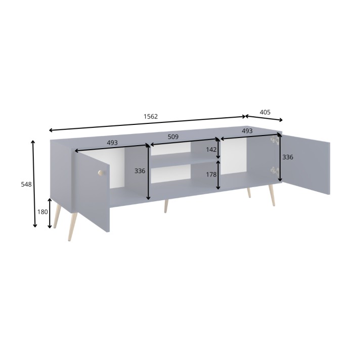 Conjunto de muebles de diseño AZURÉA – Comedor completo – Color azul profundo