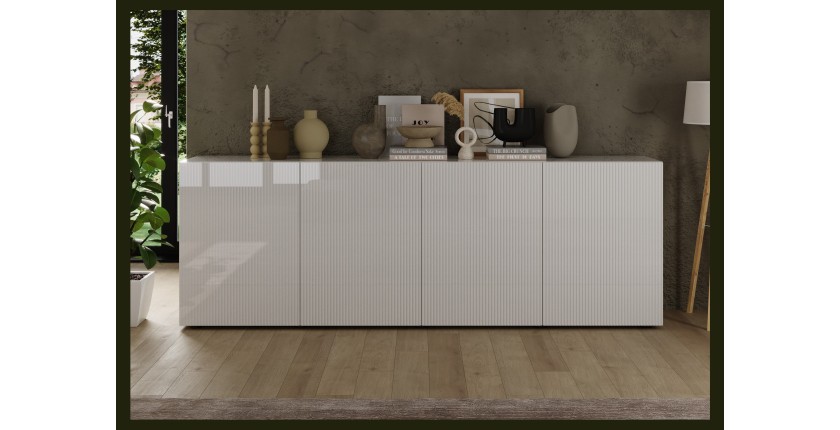 Buffet SCENA – 241×84×42 cm – 4 deuren – Wit gelakt