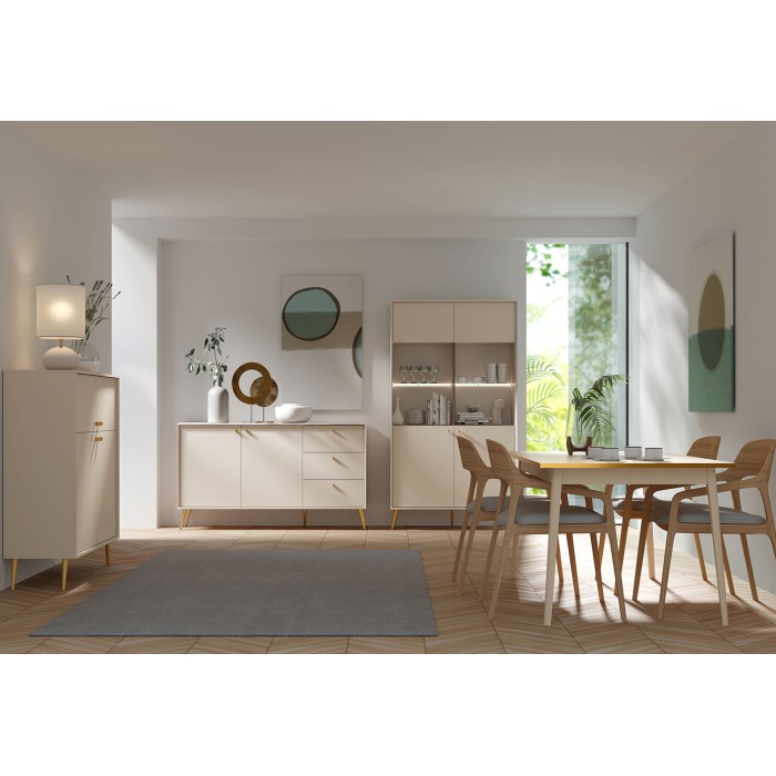 Buffet design AZURÉA – 2 deuren + 3 laden – Kleur chic zand