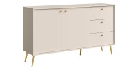 Buffet design AZURÉA – 2 portes + 3 tiroirs – Coloris sable chic