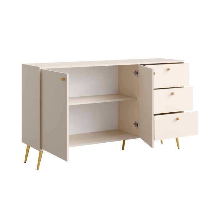Buffet design AZURÉA – 2 deuren + 3 laden – Kleur chic zand