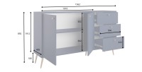 Buffet design AZURÉA – 2 portes + 3 tiroirs – Coloris sable chic
