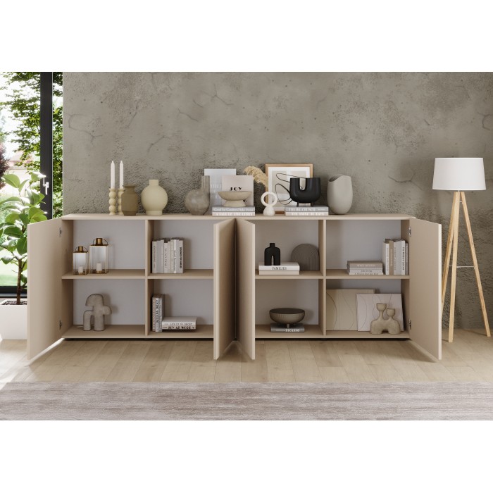 Buffet SCENA – 241×84×42 cm – 4 porte – Cashmere