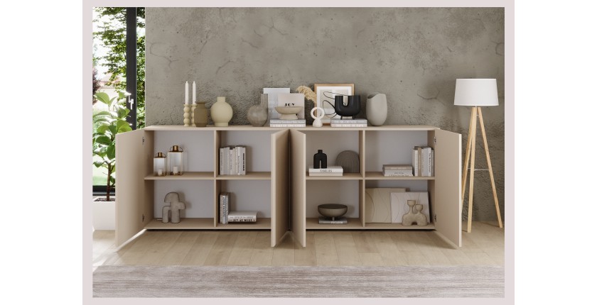 Buffet 4 portes SCENA cachemire ouvert