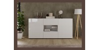 Buffet SCENA 2 portes et 2 tiroirs blanc laqué mis en situation dans un décor 3D
