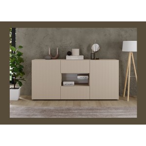 Buffet SCENA 2 portes et 2 tiroirs cachemire dans un décor 3D