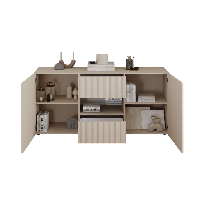Buffet SCENA – L181 x H84 x P42 cm – 2 porte + 2 cassetti + nicchia – Colore Cashmere