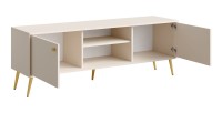 Meuble TV design AZURÉA – 2 portes + 2 niches – Coloris sable