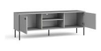 Meuble TV ISIS – 2 portes & 2 niches – Gris – 157x55x41 cm