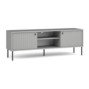 Meuble TV ISIS – 2 portes & 2 niches – Gris – 157x55x41 cm