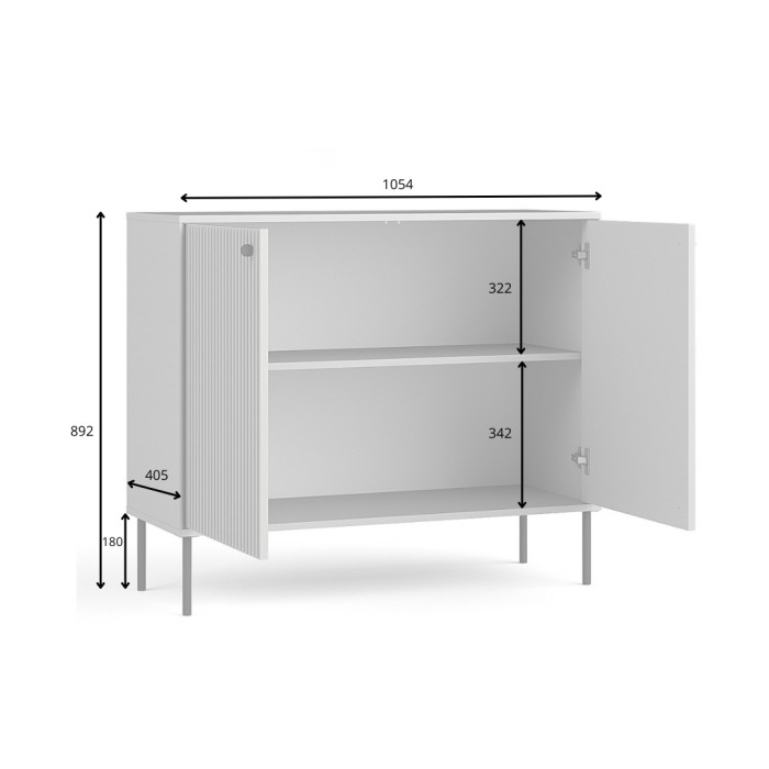 Buffet ISIS – 2 porte – Grigio – 105x89x41