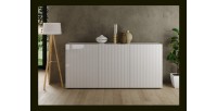 Buffet 3 portes SCENA blanc laqué mis en situation dans un décor 3D