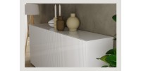 Zoom sur le plateau du buffet SCENA 3 portes blanc laqué