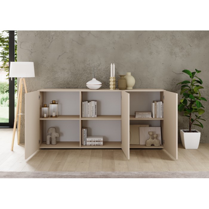 Buffet SCENA – L181 x H84 x P42 cm – 3 porte – Colore Cashmere