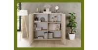Buffet haut SCENA cachemire ouvert mis en situation dans un décor 3D