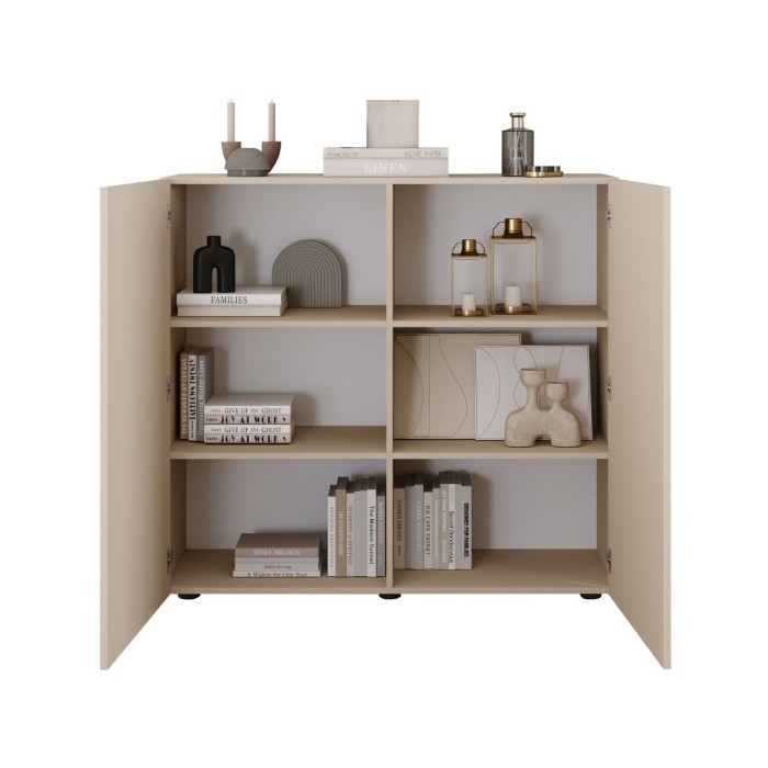 Buffet alto SCENA – L121 x H111 x P42 cm – 2 porte – Colore Cachemire