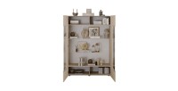 Vitrina SCENA – L121 x H166 x P42 cm – 2 puertas – Color Cachemira