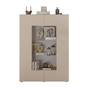 Vitrina SCENA – L121 x H166 x P42 cm – 2 puertas – Color Cachemira