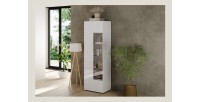 Vitrina SCENA – L60 x H187 x P42 cm – 1 puerta – Blanco lacado brillante