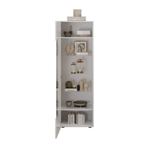 Vitrina SCENA – L60 x H187 x P42 cm – 1 puerta – Blanco lacado brillante