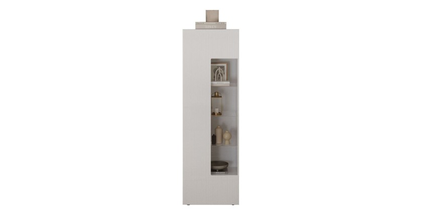 Vitrina SCENA – L60 x H187 x P42 cm – 1 puerta – Blanco lacado brillante