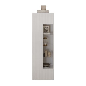 Vitrina SCENA – L60 x H187 x P42 cm – 1 puerta – Blanco lacado brillante
