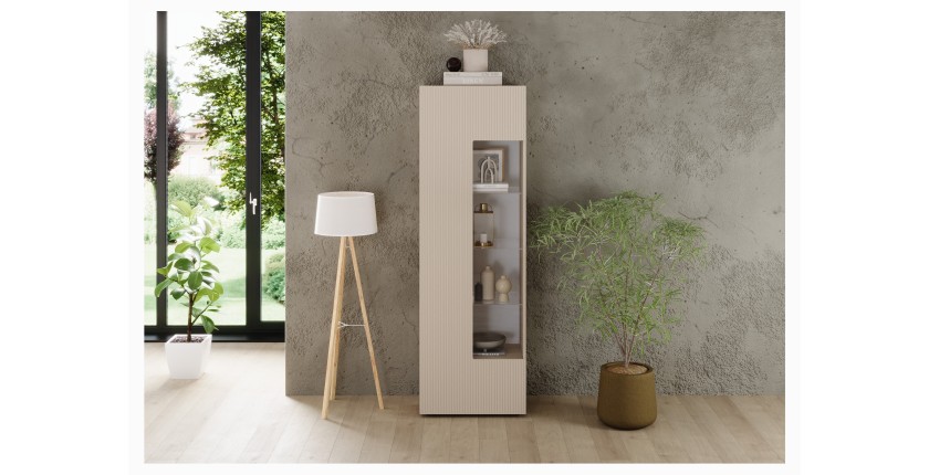 Vitrina SCENA – L60 x H187 x P42 cm – 1 puerta – Color Cachemira