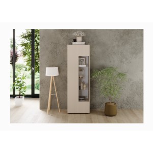 Vitrina SCENA – L60 x H187 x P42 cm – 1 puerta – Color Cachemira