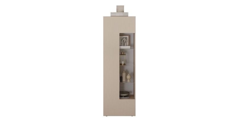 Vitrina SCENA – L60 x H187 x P42 cm – 1 puerta – Color Cachemira