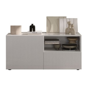 Buffet TV SCENA 1 porte 1 tiroir blanc laqué