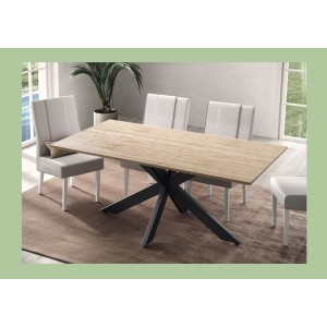 Tavolo da pranzo GWEN – 180 x 90 cm – Rovere Cadiz e metallo