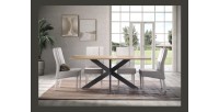 Tavolo da pranzo GWEN – 180 x 90 cm – Rovere Cadiz e metallo