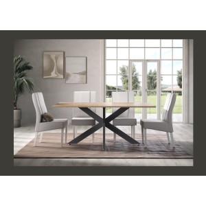 Tavolo da pranzo GWEN – 180 x 90 cm – Rovere Cadiz e metallo