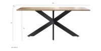 Tavolo da pranzo GWEN – 180 x 90 cm – Rovere Cadiz e metallo