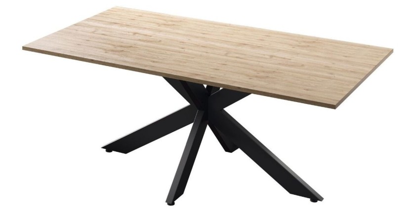 Tavolo da pranzo GWEN – 180 x 90 cm – Rovere Cadiz e metallo